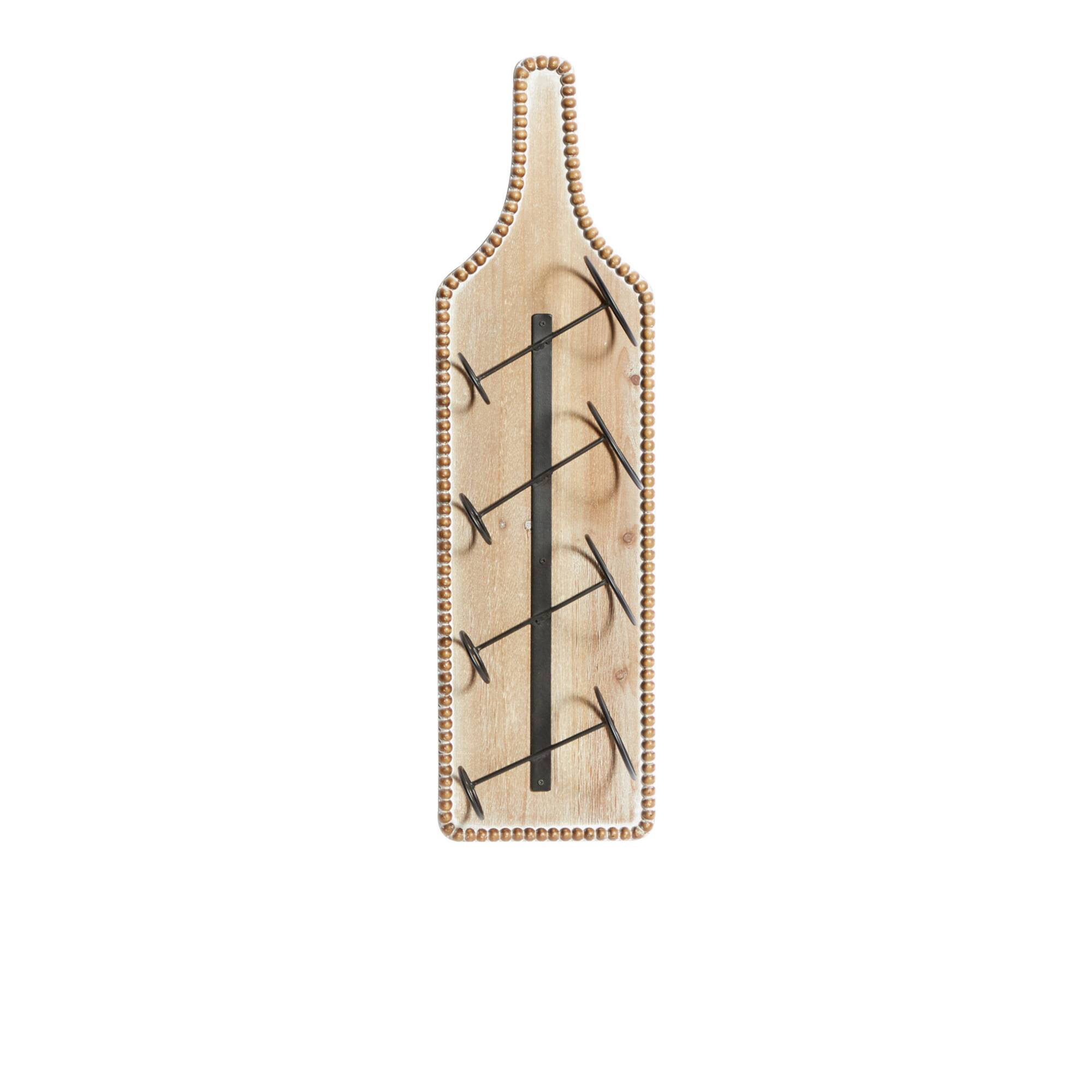 32" Brown Wood Farmhouse Wine Holder